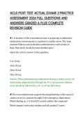 ACLS POST TEST ACTUAL EXAMS 3 PRACTICE&NewLine;ASSESSMENT 2026 FULL QUESTIONS AND&NewLine;ANSWERS GRADED A PLUS COMPLETE&NewLine;REVISION GUIDE&NewLine;