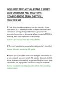 ACLS POST TEST ACTUAL EXAMS 3 SCRIPT&NewLine;2026 QUESTIONS AND SOLUTIONS&NewLine;COMPREHENSIVE STUDY SHEET FULL&NewLine;PRACTICE SET&NewLine;