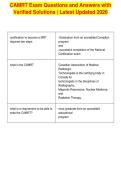 CAMRT Exam Questions and Answers with&NewLine;Verified Solutions &vert; Latest Updated 2026