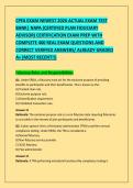 CPFA EXAM NEWEST 2026 ACTUAL EXAM TEST &NewLine;BANK&vert; NAPA &lpar;CERTIFIED PLAN FIDUCIARY &NewLine;ADVISOR&rpar; CERTIFICATION EXAM PREP WITH &NewLine;COMPLETE 400 REAL EXAM QUESTIONS AND &NewLine;CORRECT VERIFIED ANSWERS&sol; ALREADY GRADED &NewLine;A&plus; &lpar;MOST RECENT&excl;&excl;&rpar;