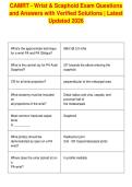 CAMRT - Wrist & Scaphoid Exam Questions&NewLine;and Answers with Verified Solutions &vert; Latest&NewLine;Updated 2026