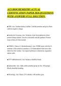 ACS BIOCHEMISTRY ACTUAL&NewLine;CERTIFICATION PAPER 2026 QUESTIONS&NewLine;WITH ANSWERS FULL SOLUTION&period;&NewLine;