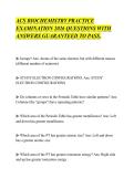 ACS BIOCHEMISTRY PRACTICE&NewLine;EXAMINATION 2026 QUESTIONS WITH&NewLine;ANSWERS GUARANTEED TO PASS&period;&NewLine;
