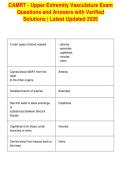 CAMRT - Upper Extremity Vasculature Exam&NewLine;Questions and Answers with Verified&NewLine;Solutions &vert; Latest Updated 2026