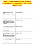 CAMRT - Fractures Part I Exam Questions&NewLine;and Answers with Verified Solutions &vert; Latest&NewLine;Updated 2026