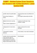 CAMRT - Skeletal System Exam Questions&NewLine;and Answers with Verified Solutions &vert; Latest&NewLine;Updated 2026