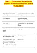 CAMRT - PART I Exam Questions and&NewLine;Answers with Verified Solutions &vert; Latest&NewLine;Updated 2026