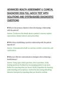 ADVANCED HEALTH ASSESSMENT & CLINICAL&NewLine;DIAGNOSIS 2026 FULL MOCK TEST WITH&NewLine;SOLUTIONS AND SYSTEM-BASED DIAGNOSTIC&NewLine;QUESTIONS&NewLine;