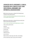 ADVANCED HEALTH ASSESSMENT & CLINICAL&NewLine;DIAGNOSIS 2026 COMPLETE STUDY GUIDE&NewLine;WITH PHYSICAL ASSESSMENT AND&NewLine;DIFFERENTIAL DIAGNOSIS REVIEW