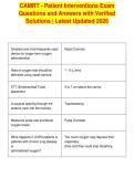 CAMRT - Patient Interventions Exam&NewLine;Questions and Answers with Verified&NewLine;Solutions &vert; Latest Updated 2026