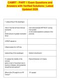 CAMRT - PART 1 Exam Questions and&NewLine;Answers with Verified Solutions &vert; Latest&NewLine;Updated 2026