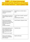 CAMRT - CT Virtual Colonoscopy&sol;&NewLine;Interventional Exam Questions and Answers&NewLine;with Verified Solutions &vert; Latest Updated 2026