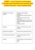 CAMRT - X-ray Production and Imaging&NewLine;Principles Exam Questions and Answers with&NewLine;Verified Solutions &vert; Latest Updated 2026&NewLine;