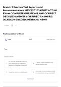 Branch 3 Practice Test Reports and Recommendations NEWEST 2026&sol;2027 ACTUAL EXAM COMPLETE QUESTIONS AND CORRECT DETAILED ANSWERS &lpar;VERIFIED ANSWERS&rpar; &vert;ALREADY GRADED A&plus;&vert;&vert;BRAND NEW&excl;&excl;