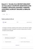 Branch 3 - Termite &lpar;CA&rpar; NEWEST 2026&sol;2027 ACTUAL EXAM COMPLETE QUESTIONS AND CORRECT DETAILED ANSWERS &lpar;VERIFIED ANSWERS&rpar; &vert;ALREADY GRADED A&plus;&vert;&vert;BRAND NEW&excl;&excl;