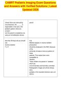 CAMRT Pediatric Imaging Exam Questions&NewLine;and Answers with Verified Solutions &vert; Latest&NewLine;Updated 2026