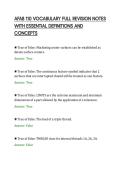 AFAB 110 VOCABULARY FULL REVISION NOTES&NewLine;WITH ESSENTIAL DEFINITIONS AND&NewLine;CONCEPTS&NewLine;