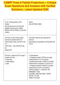 CAMRT Knee & Patella Projections &plus; Critique&NewLine;Exam Questions and Answers with Verified&NewLine;Solutions &vert; Latest Updated 2026