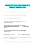 BIOLOGY 101 EXAM 3 QUESTIONS WITH CORRECT ANSWERS 2026
