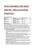 2026&sol;2027 ELITE S-TIER TEST BANK&colon; ARM 400 - Risk in an Evolving World &lpar;v11&period;0&rpar; &vert; S-Tier Enterprise Risk Management Scenarios