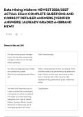Data Mining Midterm NEWEST 2026&sol;2027 ACTUAL EXAM COMPLETE QUESTIONS AND CORRECT DETAILED ANSWERS &lpar;VERIFIED ANSWERS&rpar; &vert;ALREADY GRADED A&plus;&vert;&vert;BRAND NEW&excl;&excl;