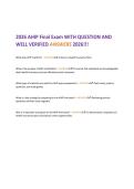 2026 AHIP Final Exam WITH QUESTION AND&NewLine;WELL VERIFIED ANSWERS 2026&excl;&excl;&excl;&NewLine;
