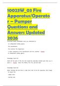 10023W&lowbar;03 Fire Apparatus&sol;Operator &ndash; Pumper Questions and Answers Updated 2026
