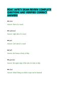 BOAT SAFETY EXAM REVIEW COMPLETE&NewLine;QUESTIONS AND VERIFIED CORRECT&NewLine;ANSWERS