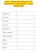 cardio ii Ultimate Exam Questions and&NewLine;Answers with Verified Solutions &vert; Latest&NewLine;Updated 2026