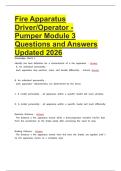 Fire Apparatus Driver&sol;Operator - Pumper Module 3 Questions and Answers Updated 2026