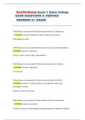 NUR 256 Mental Health Nursing Galen College Exam Practise Questions with Verified Answers