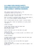 U&period;S&period; ARMY EXPLOSIVES SAFETY FAMILIARIZATION &lpar;CERT&rpar; QUESTIONS AND CORRECT VERIFIED ANSWERS