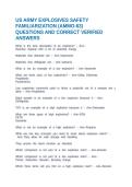 US ARMY EXPLOSIVES SAFETY FAMILIARIZATION &lpar;AMMO-63&rpar; QUESTIONS AND CORRECT VERIFIED ANSWERS