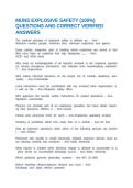 MUNS EXPLOSIVE SAFETY &lpar;100&percnt;&rpar; QUESTIONS AND CORRECT VERIFIED ANSWERS