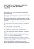 ROBOTICS AND AUTOMATION QUESTIONS- SKILLS USA REVF WITH CORRECT ANSWERS