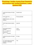 Physiology&colon; Cardiac muscle Exam Questions&NewLine;and Answers with Verified Solutions &vert; Latest&NewLine;Updated 2026