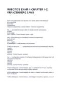 ROBOTICS EXAM 1 &lpar;CHAPTER 1-3&rpar; KRANZENBERG LAWS QUESTIONS AND ANSWERS