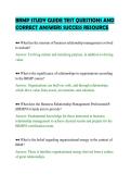 BRMP STUDY GUIDE TEST QUESTIONS AND&NewLine;CORRECT ANSWERS SUCCESS RESOURCE