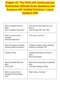 Chapter 23&colon; The Child with Cardiovascular&NewLine;Dysfunction Ultimate Exam Questions and&NewLine;Answers with Verified Solutions &vert; Latest&NewLine;Updated 2026