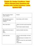Chapter 29&colon; Cardiac Conditions &sol; Heart&NewLine;Failure Ultimate Exam Questions and&NewLine;Answers with Verified Solutions &vert; Latest&NewLine;Updated 2026&NewLine;