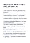 ROBOTICS FINAL MULTIPLE-CHOICE QUESTIONS & ANSWERS