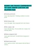 BUSINESS AND FINANCE COMPREHENSIVE&NewLine;TEST BANK VERIFIED QUESTIONS AND&NewLine;SOLUTIONS PACK