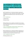 C468 INFORMATICS CERTIFICATION&NewLine;EVALUATION FULL QUESTIONS AND&NewLine;SOLUTIONS VERIFIED PREPARATION&NewLine;MATERIAL