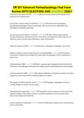 NR 507 Advanced Pathophysiology Final Exam&NewLine;Review WITH QUESTIONS AND ANSWERS 2026&excl;&excl;