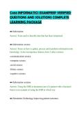C468 INFORMATICS EXAMPREP VERIFIED&NewLine;QUESTIONS AND SOLUTIONS COMPLETE&NewLine;LEARNING PACKAGE