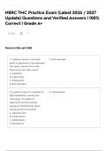 NBRC TMC Practice Exam &lpar;Latest 2026 &sol; 2027 Update&rpar; Questions and Verified Answers &vert; 100&percnt; Correct &vert; Grade A&plus;