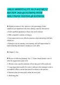 AHLEI HOSPITALITY MANAGEMENT&NewLine;REVIEW 2026 QUESTIONS WITH&NewLine;SOLUTIONS TESTED QUESTIONS&period;&NewLine;