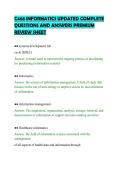 C468 INFORMATICS UPDATED COMPLETE&NewLine;QUESTIONS AND ANSWERS PREMIUM&NewLine;REVIEW SHEET
