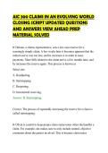 AIC 300 CLAIMS IN AN EVOLVING WORLD&NewLine;CLOSING SCRIPT UPDATED QUESTIONS&NewLine;AND ANSWERS VIEW AHEAD PREP&NewLine;MATERIAL SOLVED&NewLine;