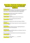 Texas Class C Wastewater Treatment License &NewLine;Questions And Answers Latest 2024&sol;2025 &NewLine;Graded A&plus;&period;